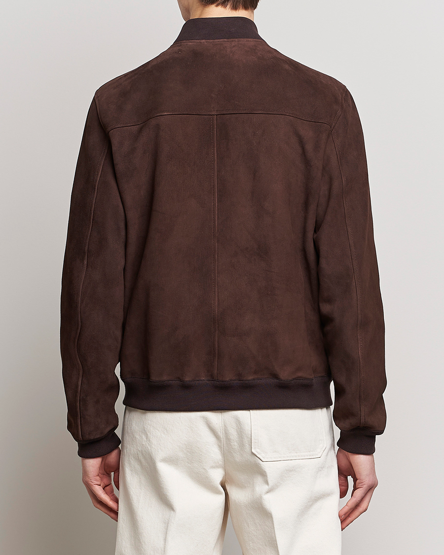 Men | Coats & Jackets | Valstar | Suede Bomber Jacket Dark Brown