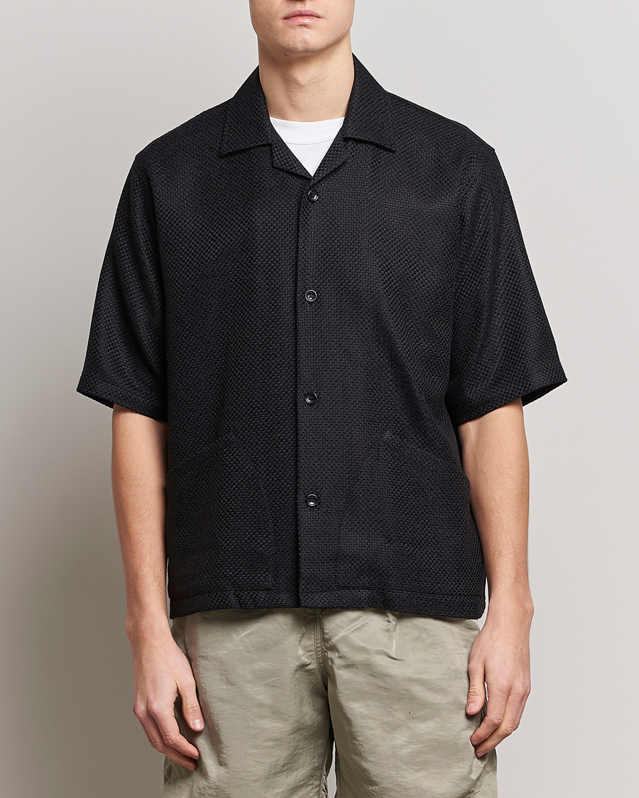 Men | Shirts | Sunflower | Coco Short Sleeve Cabana Shirt Black