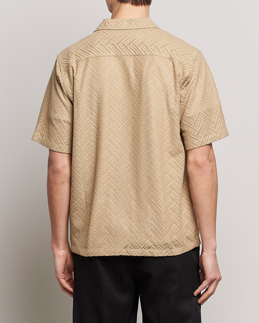 Sunflower Spacey Herringbone Camp Shirt Khaki at CareOfCarl.com