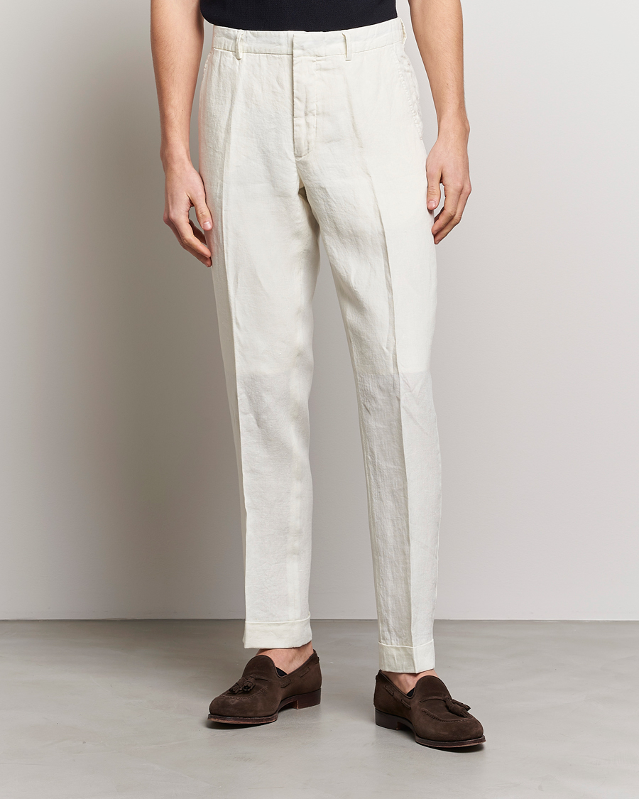 Polo Ralph Lauren Simple Stripe Classic Fit Linen Trousers In Navy   ModeSens
