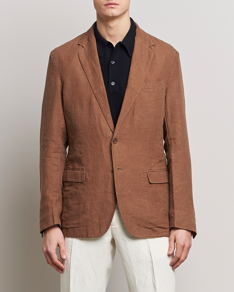 Men | Linen Blazers | Polo Ralph Lauren | Linen Sportcoat Luggage Brown