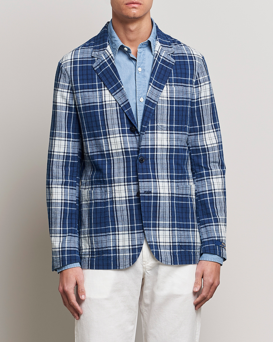 Men | Blazers | Polo Ralph Lauren | Madras Indigo Checked Sportcoat Blue Multi