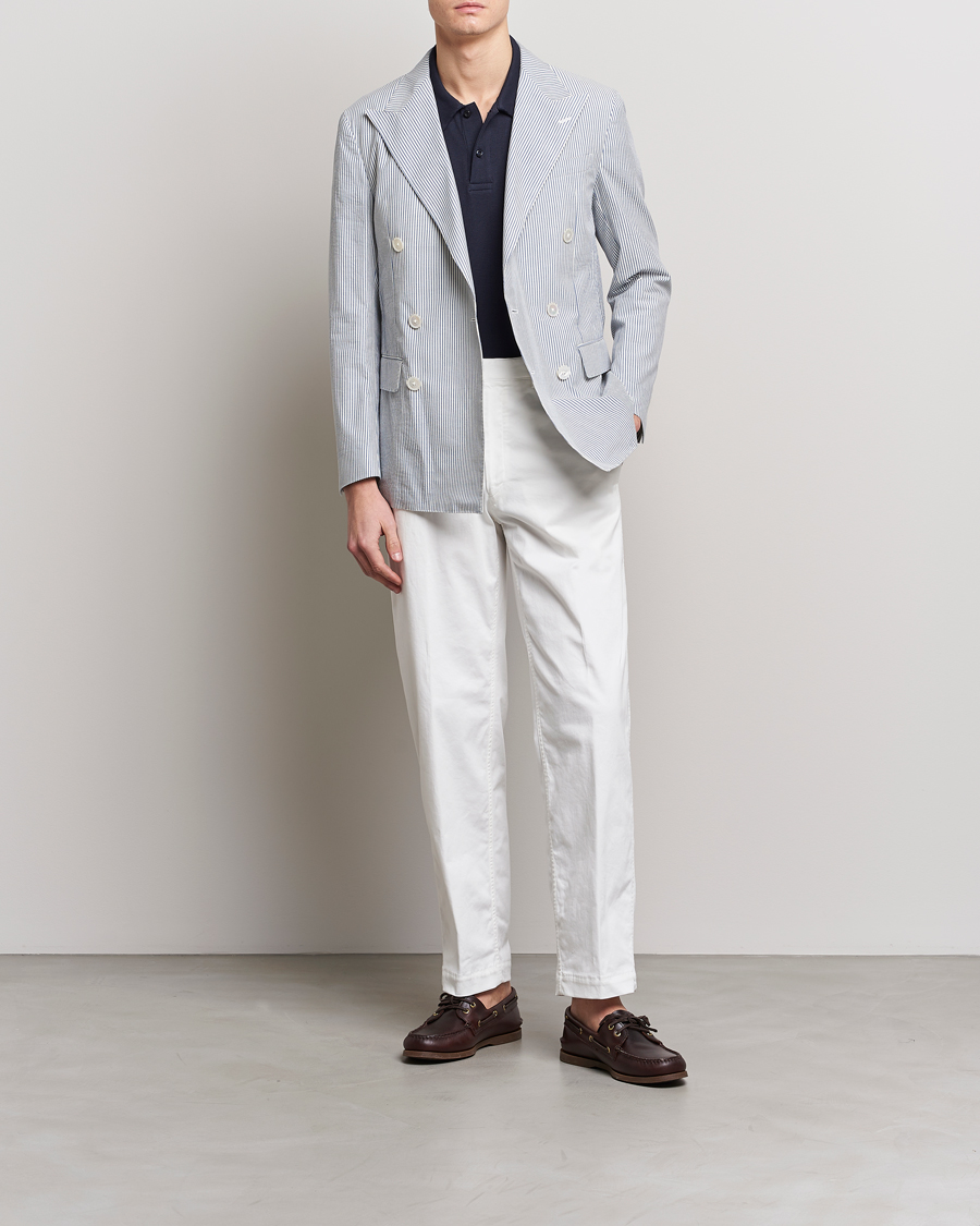 Men | Blazers | Polo Ralph Lauren | Cotton Seersucker Sportcoat Cream/Antique Blue