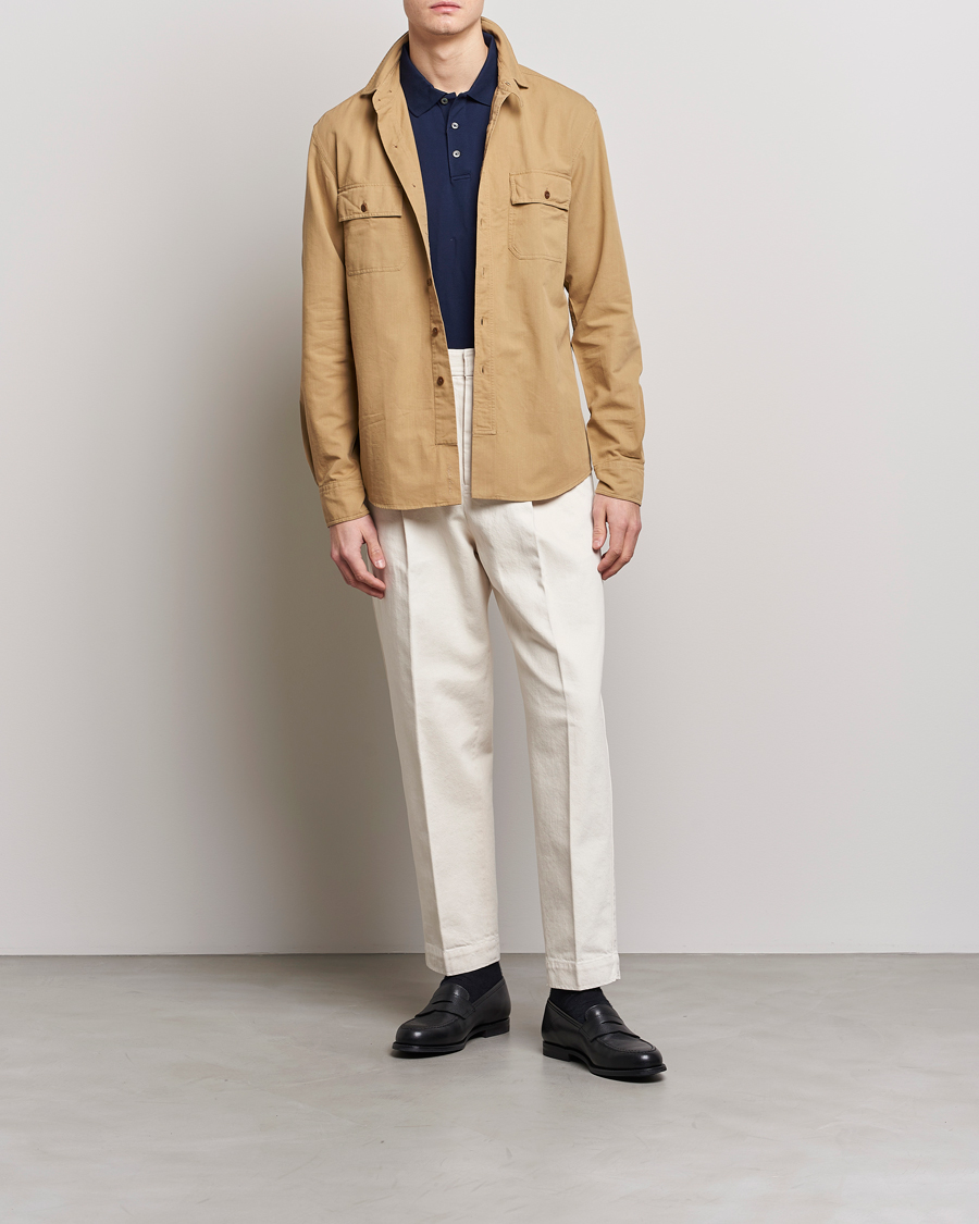 Men | Shirts | Ralph Lauren Purple Label | Cotton Explorer Shirt Khaki