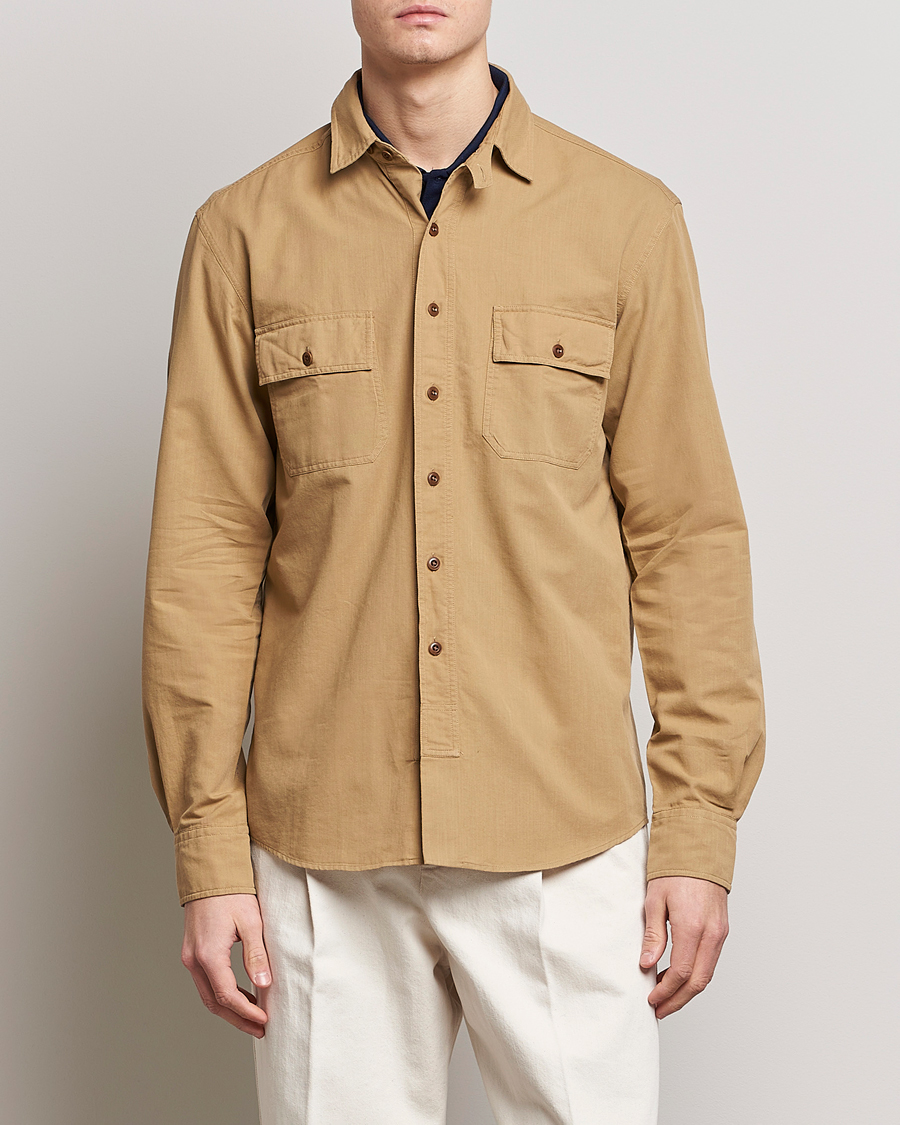 Men | Ralph Lauren Purple Label | Ralph Lauren Purple Label | Linen Explorer Shirt Khaki