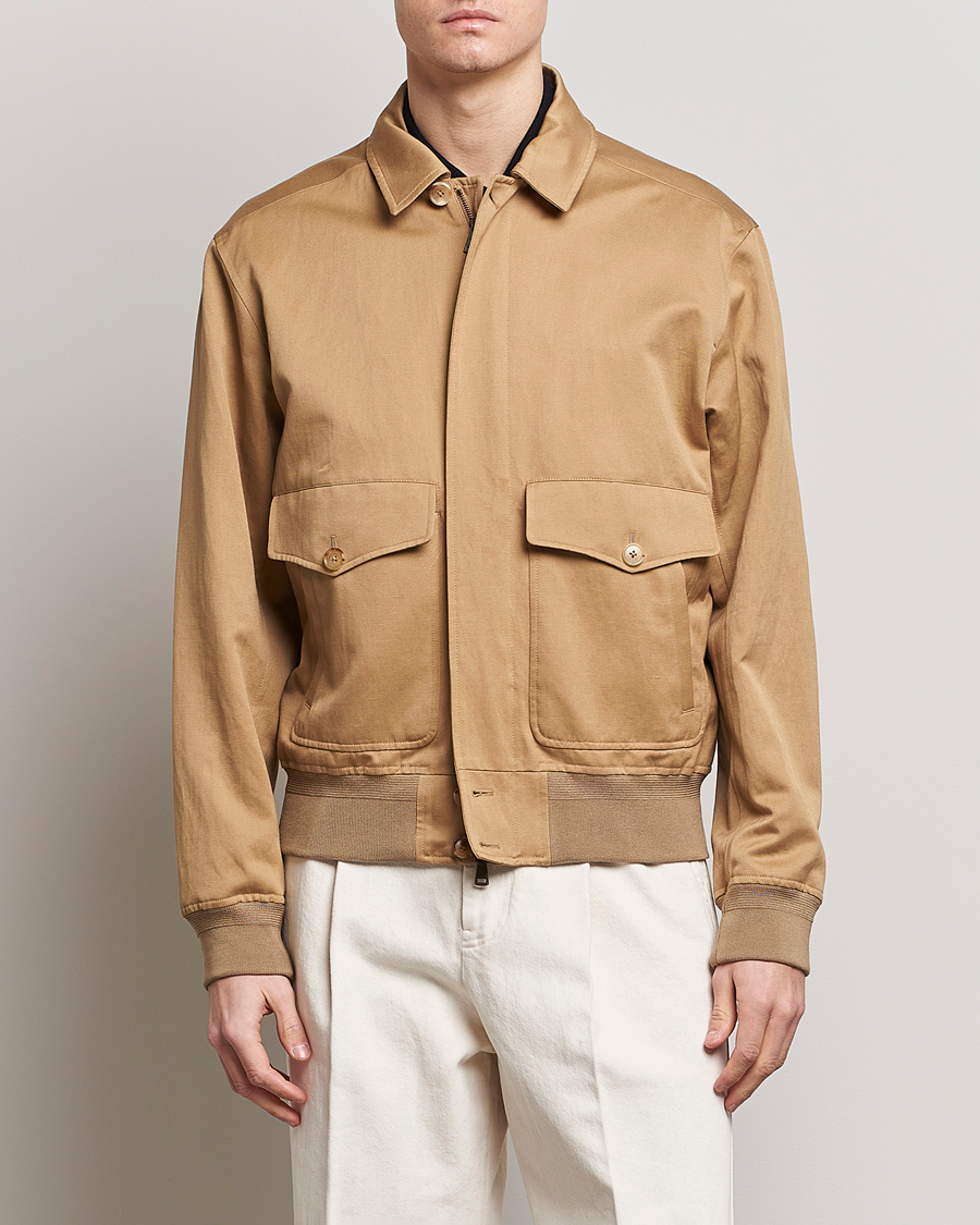 Men | Shirt Jackets | Ralph Lauren Purple Label | Harrington Jacket Icon Khaki