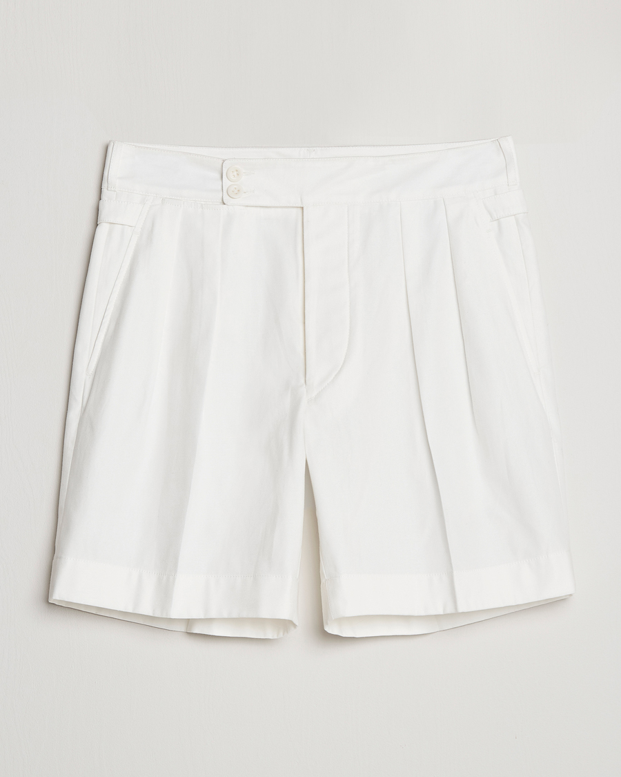 Men | Shorts | Ralph Lauren Purple Label | High Waist Linen Shorts Ivory