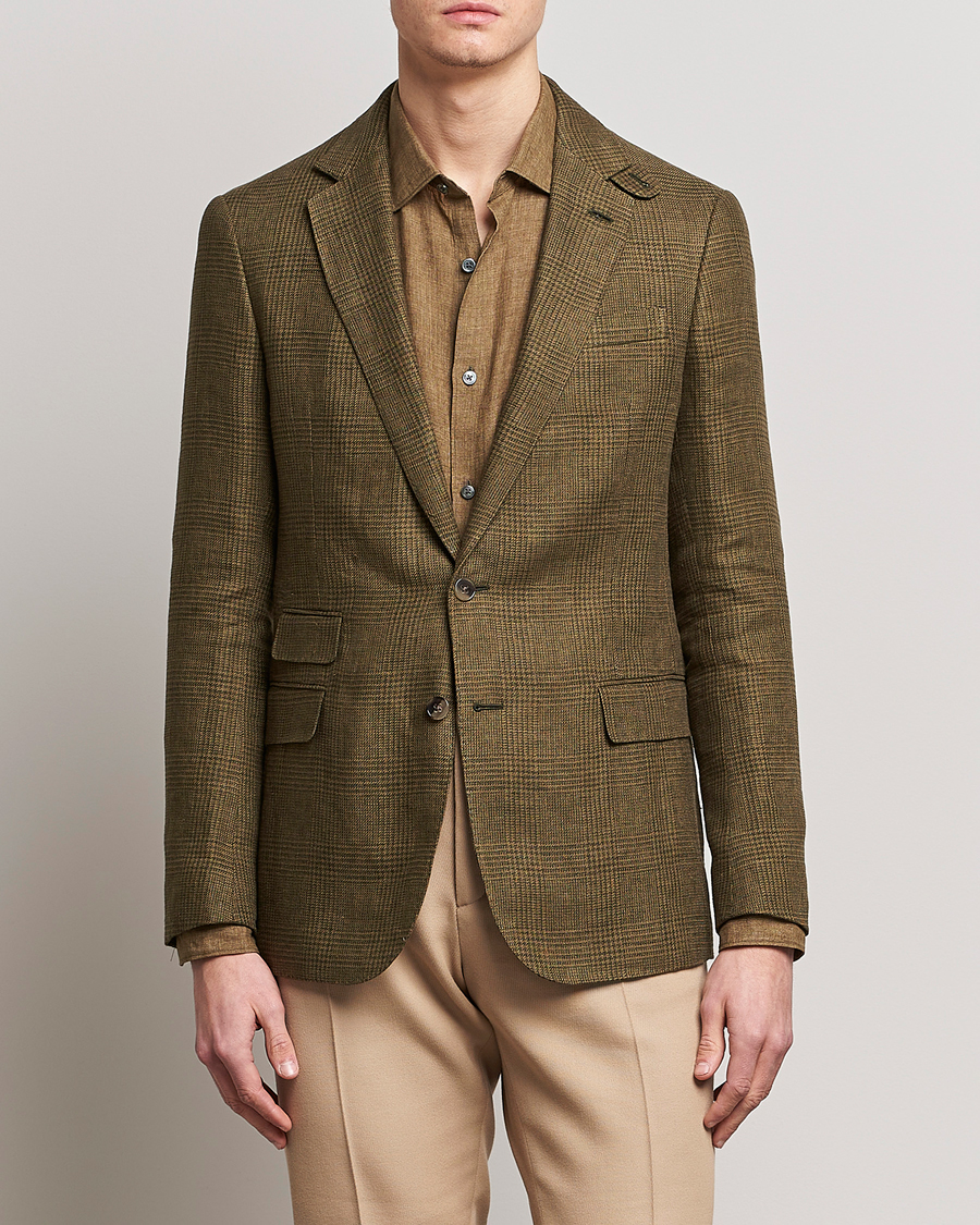 Men | Formal jackets | Ralph Lauren Purple Label | Herringbone Wool Jacket Sage Green