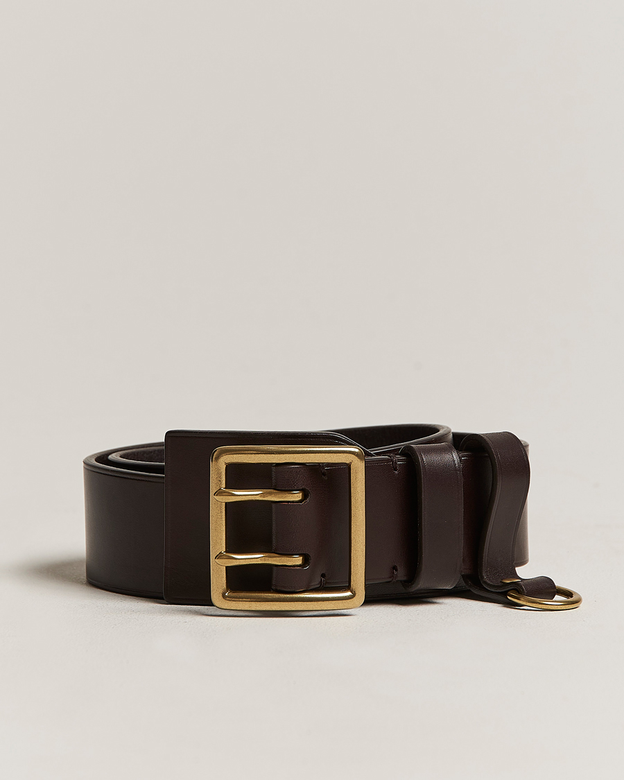 Men | Ralph Lauren Purple Label Vachetta Leather Belt Dark Brown | Ralph Lauren Purple Label | Vachetta Leather Belt Dark Brown
