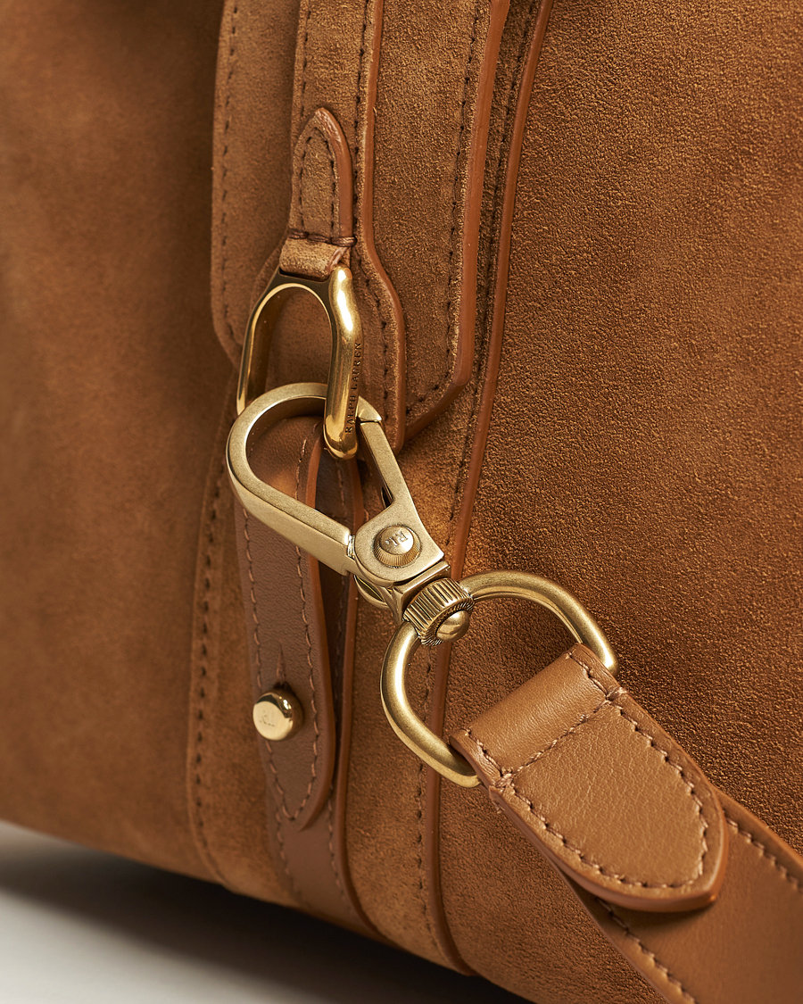 Ralph Lauren Purple Label Large Suede Duffelbag Fawn at CareOfCarl.com