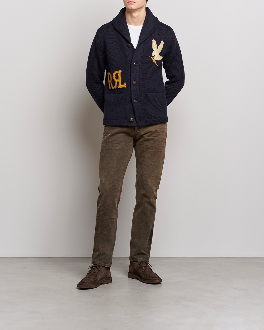 Men | Jeans | RRL | Slim Fit 5-Pocket Denim Distressed Brown Wash