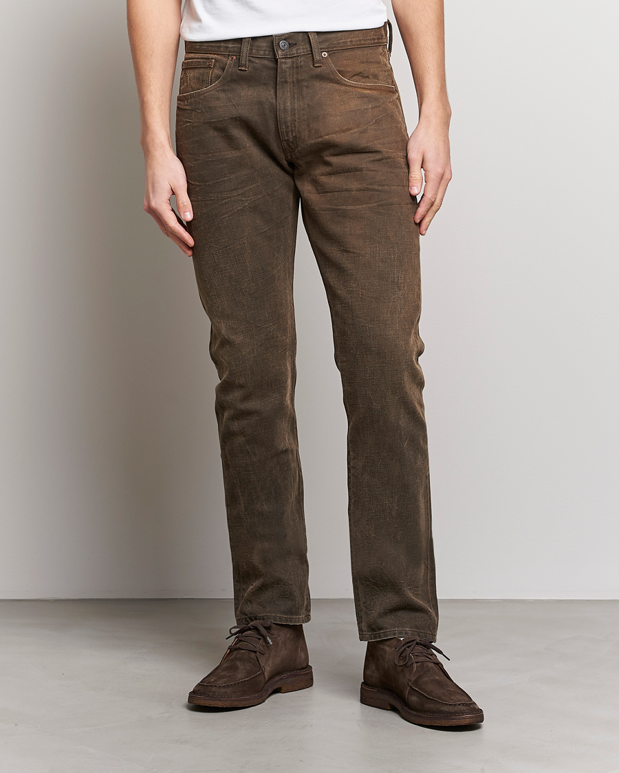 Men | Jeans | RRL | Slim Fit 5-Pocket Denim Distressed Brown Wash