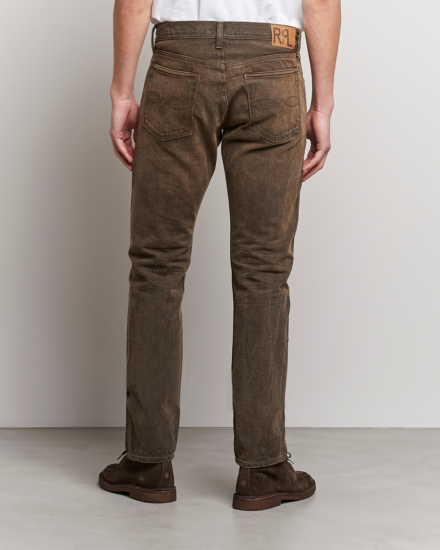 Men | Jeans | RRL | Slim Fit 5-Pocket Denim Distressed Brown Wash