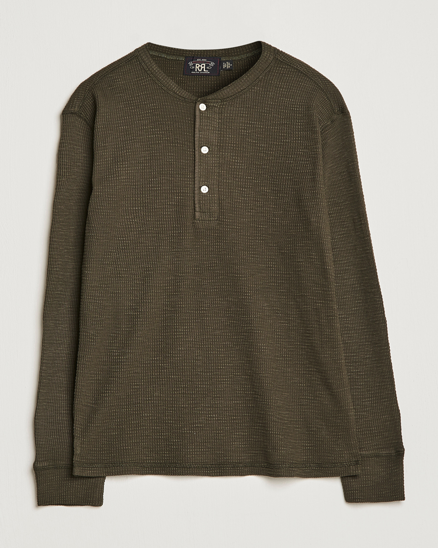 Men | Sweaters & Knitwear | RRL | Long Sleeve Henley Dark Green