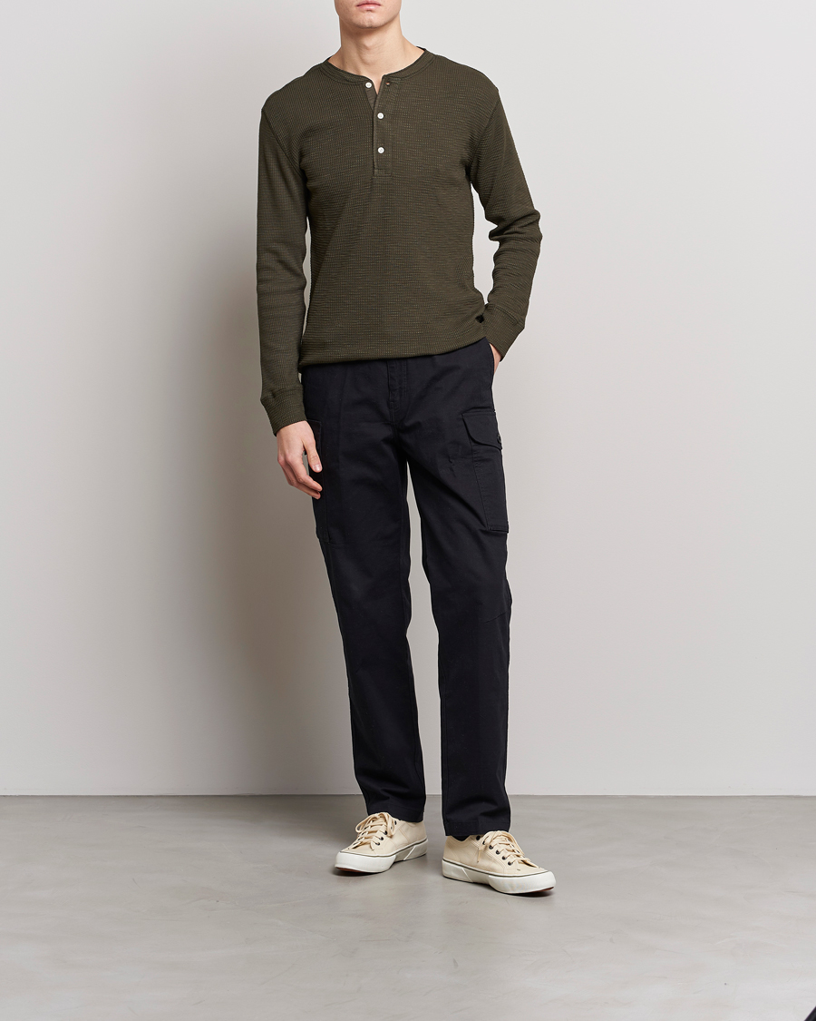 Men | Sweaters & Knitwear | RRL | Long Sleeve Henley Dark Green
