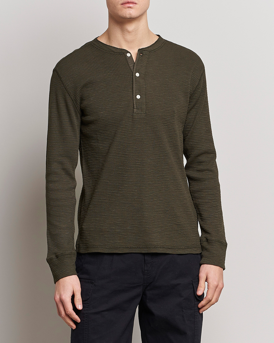 Men | Henley Shirts | RRL | Long Sleeve Henley  Dark Green