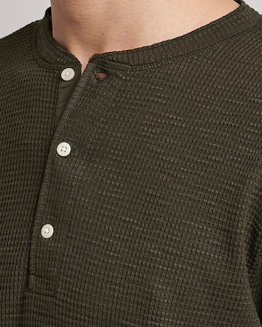 Men | Sweaters & Knitwear | RRL | Long Sleeve Henley Dark Green