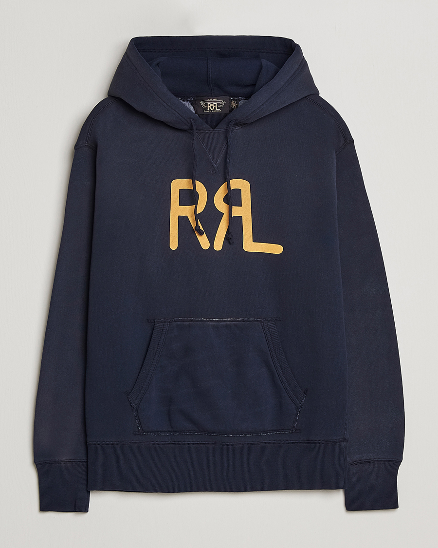 RRL Logo Fleece Hoodie Faded Black/S RRL Logo Fleece Hoodie w