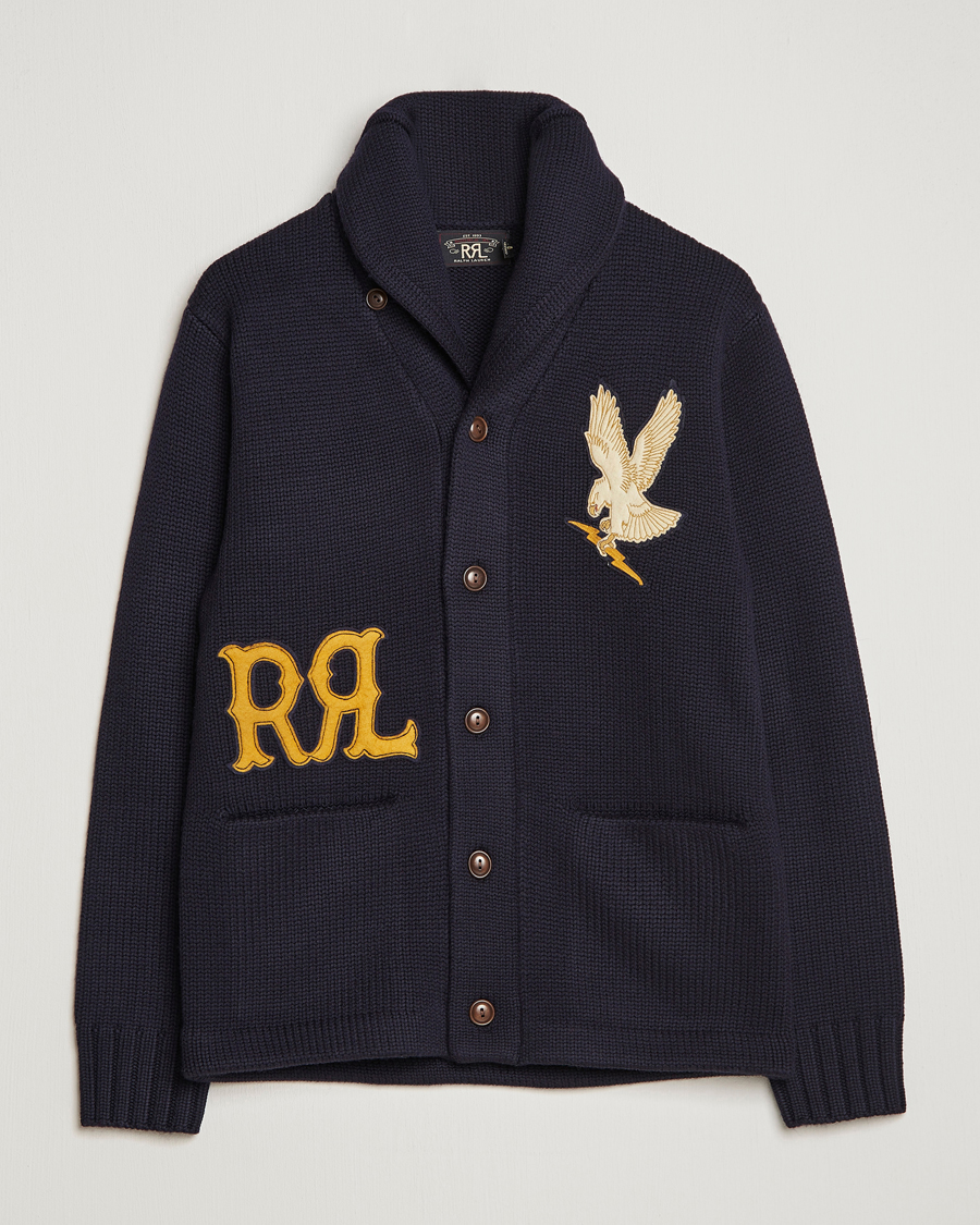 Men | Sweaters & Knitwear | RRL | Eagle Patch Shawl Cardigan Navy