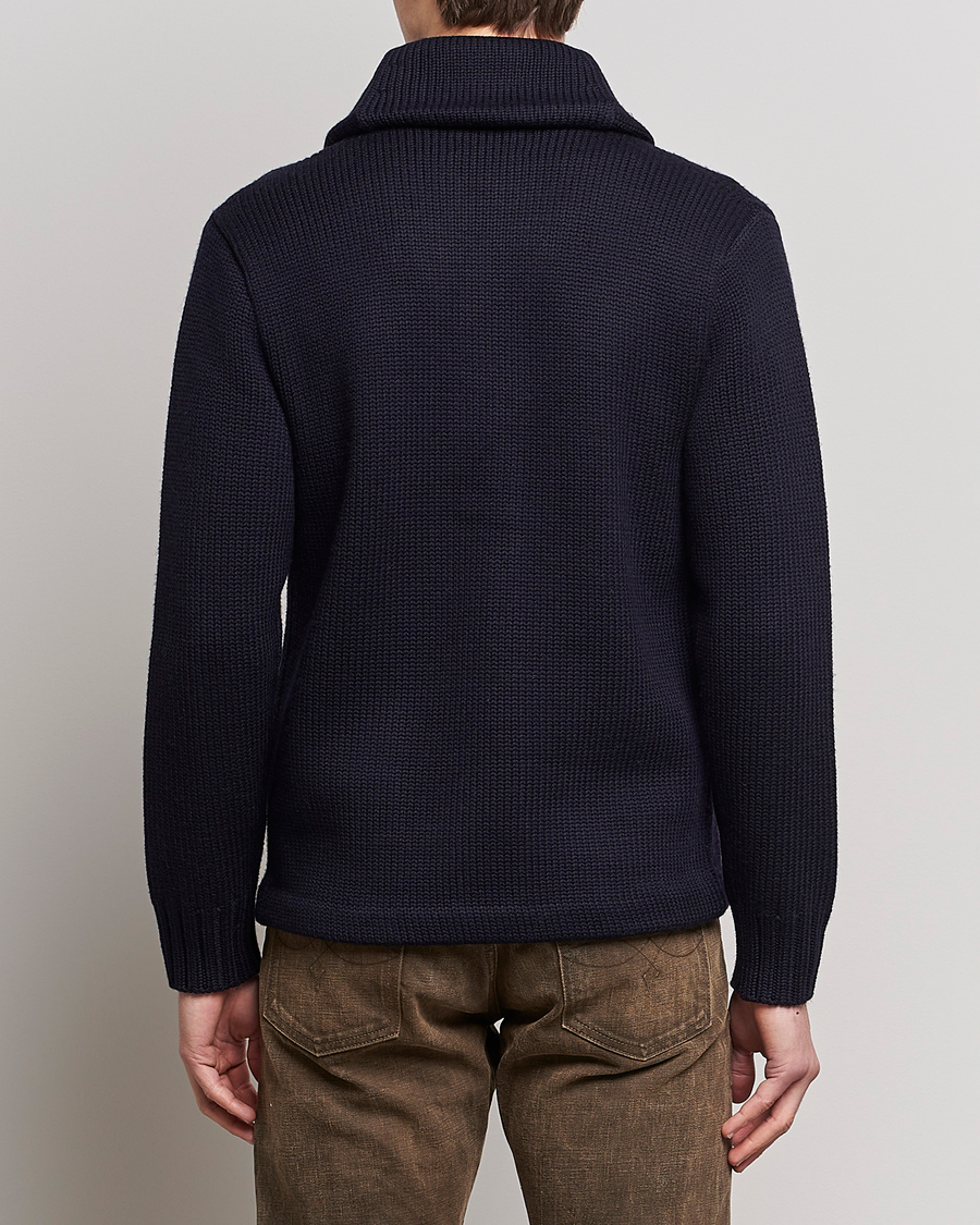 Men | Sweaters & Knitwear | RRL | Eagle Patch Shawl Cardigan Navy