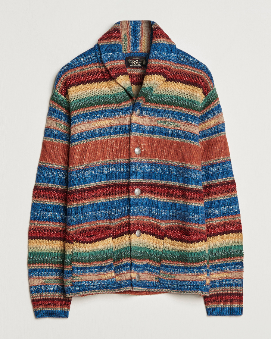 Men | Sweaters & Knitwear | RRL | Wool/Linen Blend Shawl Cardigan Red Multi