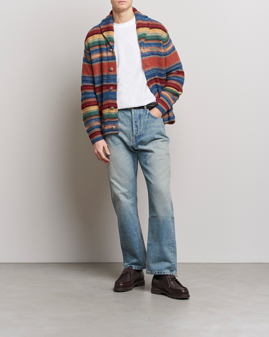 Men | Sweaters & Knitwear | RRL | Wool/Linen Blend Shawl Cardigan Red Multi