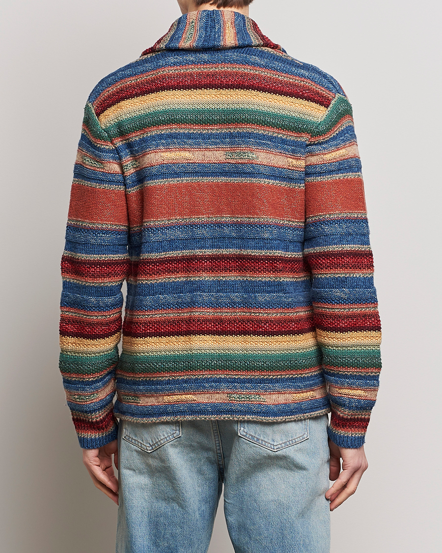 Men | Sweaters & Knitwear | RRL | Wool/Linen Blend Shawl Cardigan Red Multi