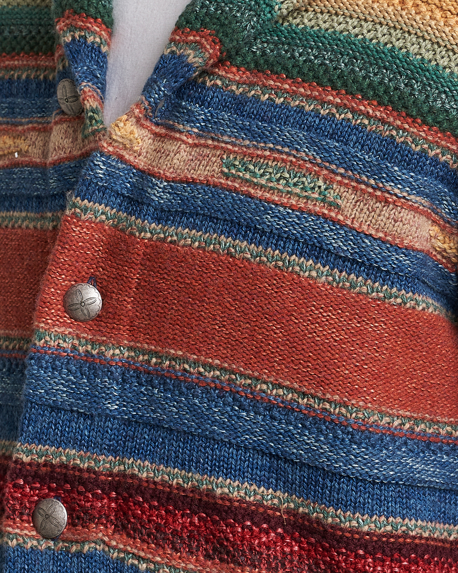 Men | Sweaters & Knitwear | RRL | Wool/Linen Blend Shawl Cardigan Red Multi