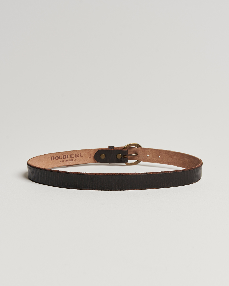 Men | RRL Terramce Tumbled Leather Belt Dark Brown | RRL | Terramce Tumbled Leather Belt Dark Brown