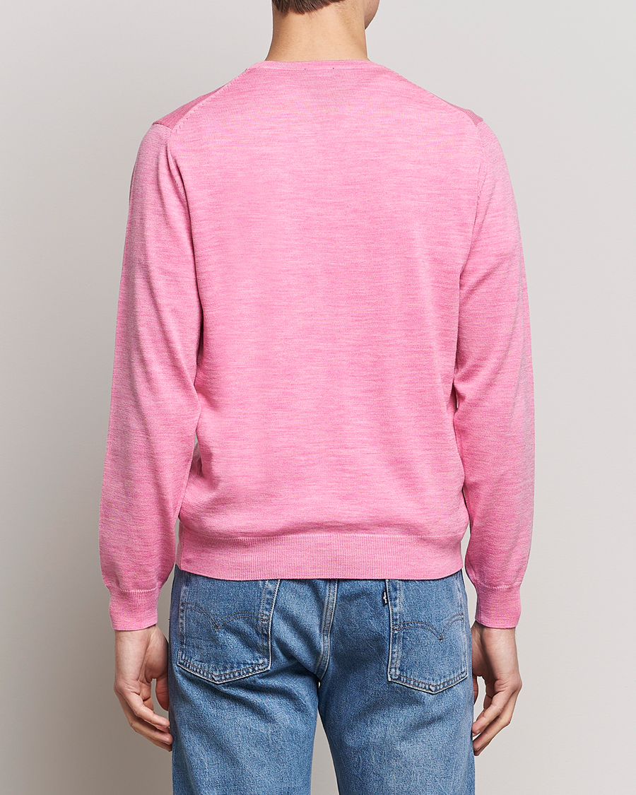 Men | Sweaters & Knitwear | Stenströms | Merino Crew Neck Pink