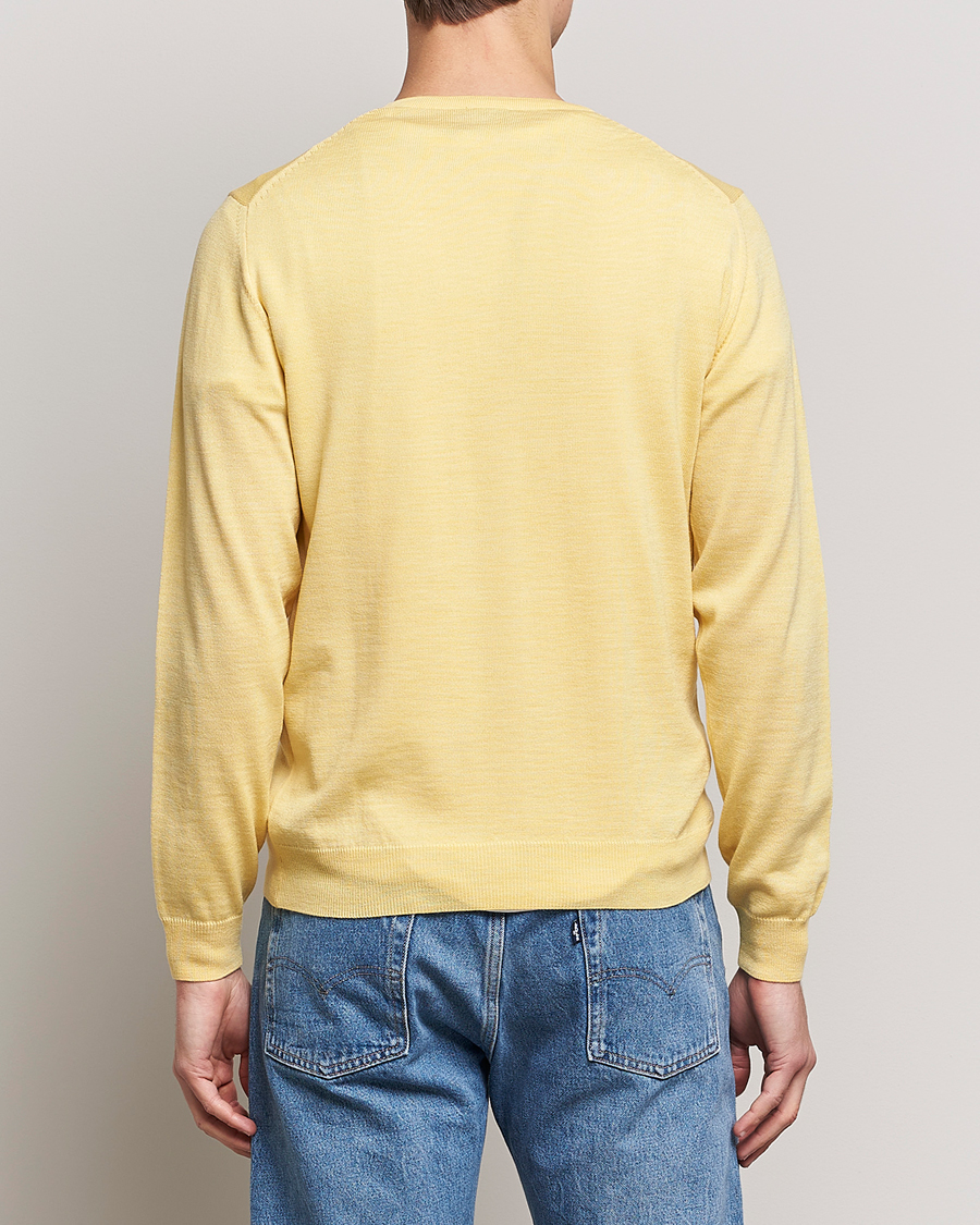 Men | Sweaters & Knitwear | Stenströms | Merino Crew Neck Yellow