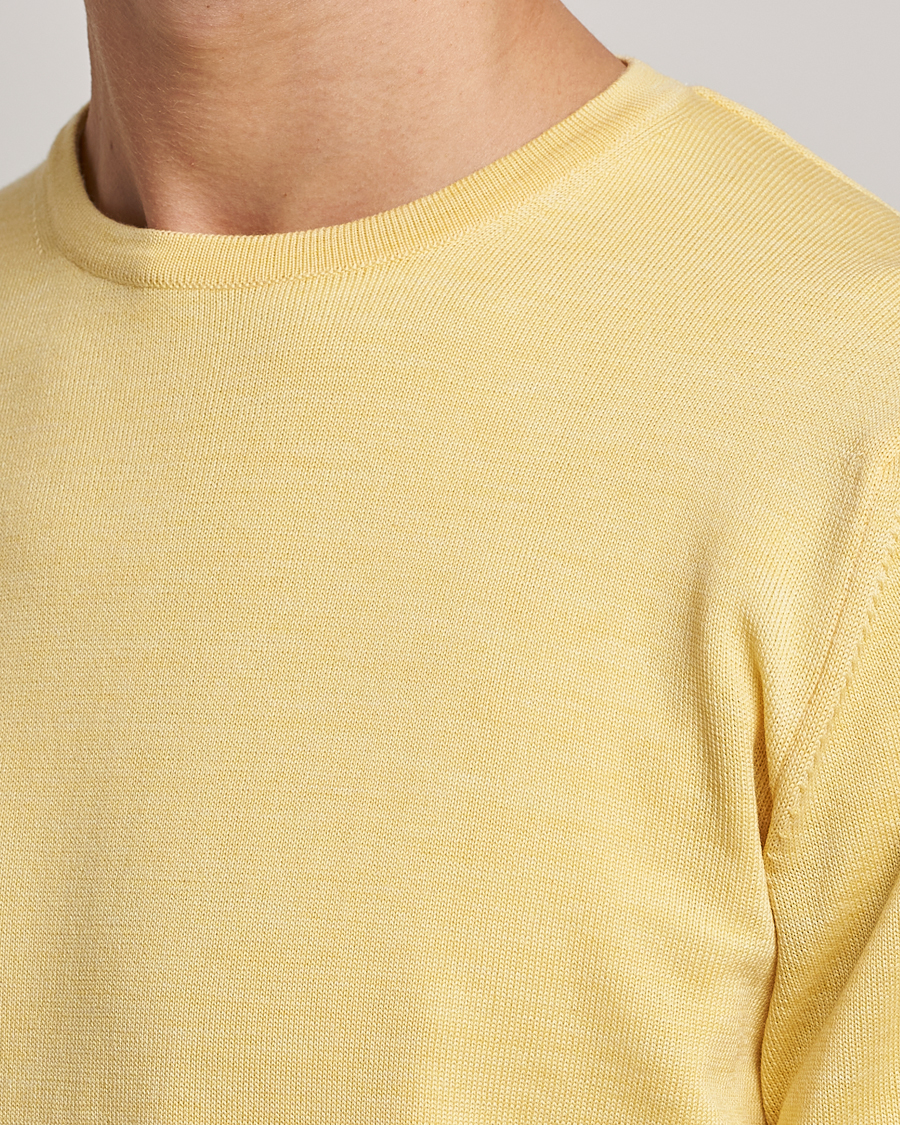 Men | Sweaters & Knitwear | Stenströms | Merino Crew Neck Yellow
