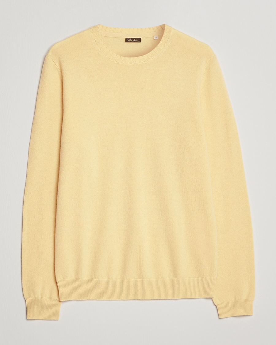 Men | Sweaters & Knitwear | Stenströms | Cashmere Crew Neck Yellow