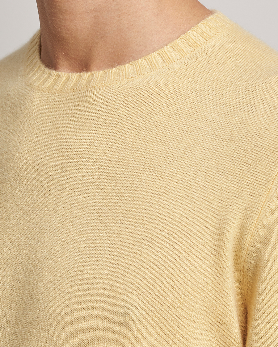 Men | Sweaters & Knitwear | Stenströms | Cashmere Crew Neck Yellow