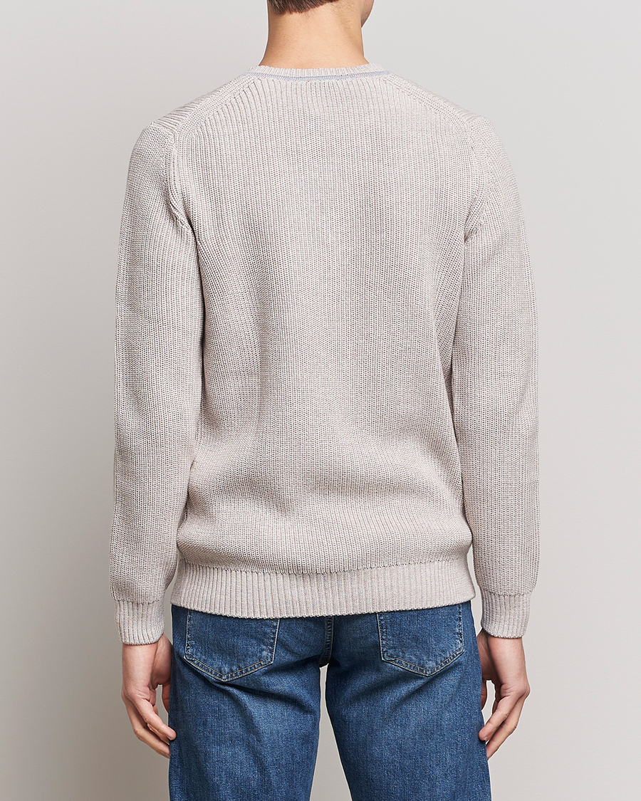 Men | Sweaters & Knitwear | Stenströms | Merino Heavy Knitted V-Neck Beige