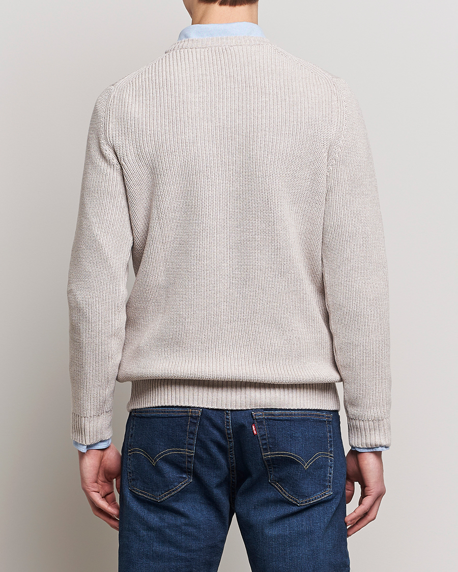 Men | Sweaters & Knitwear | Stenströms | Merino Heavy Knitted Crew Neck Beige