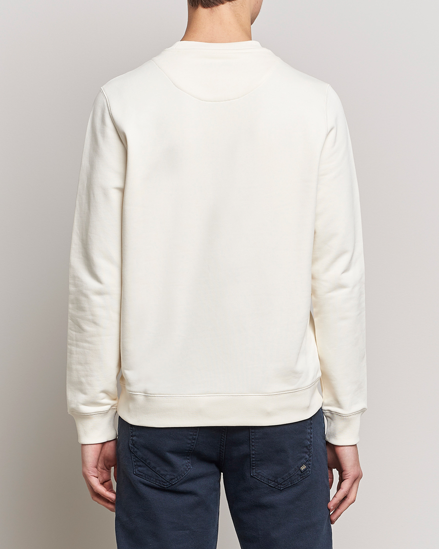 Men | Sweaters & Knitwear | Stenströms | Cotton Collage Crew Neck White