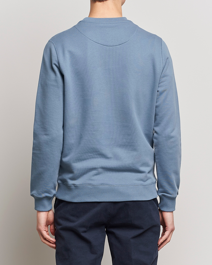 Men | Sweaters & Knitwear | Stenströms | Cotton Collage Crew Neck Blue