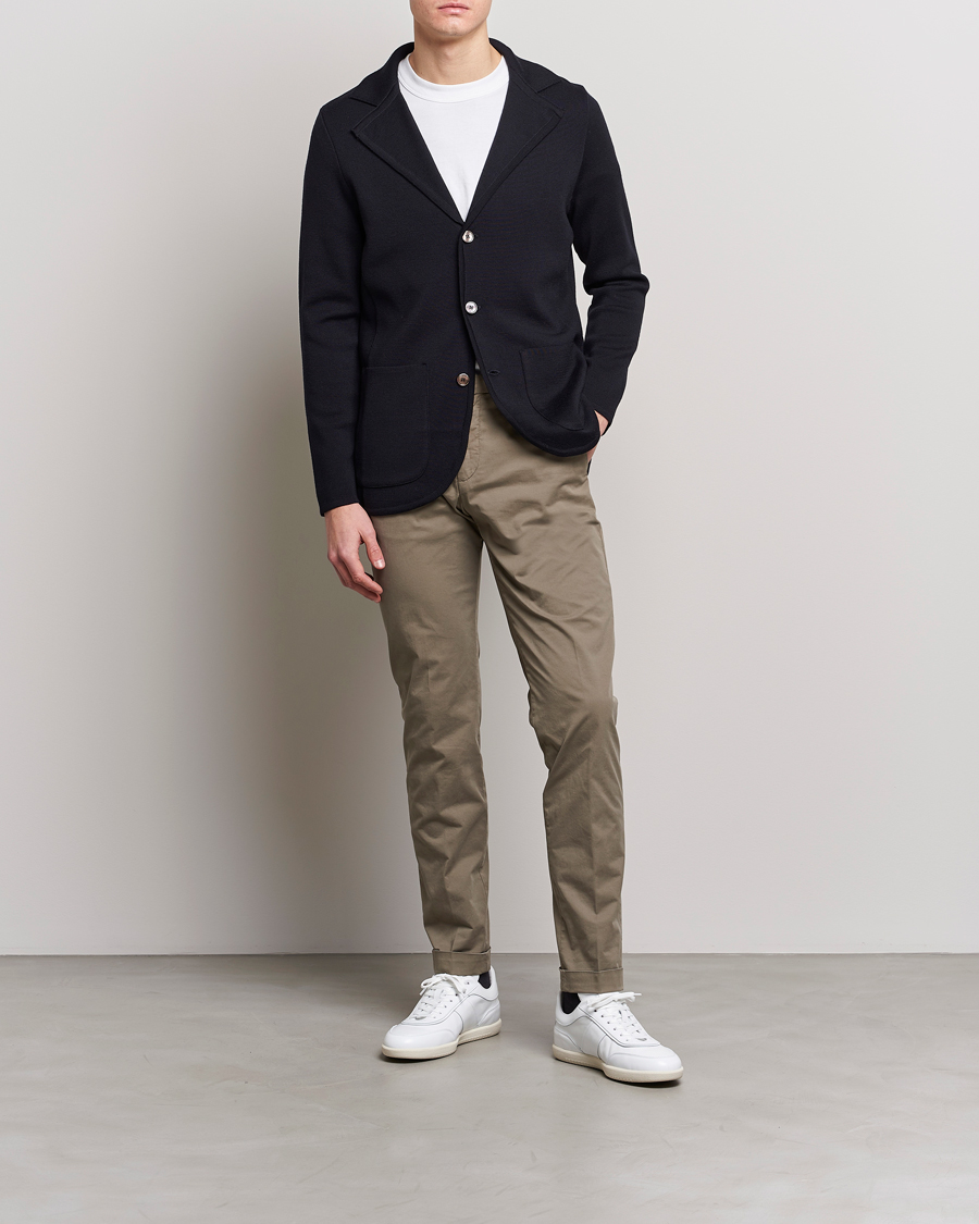 Men | Blazers | Stenströms | Milano Knitted Merino Blazer Navy