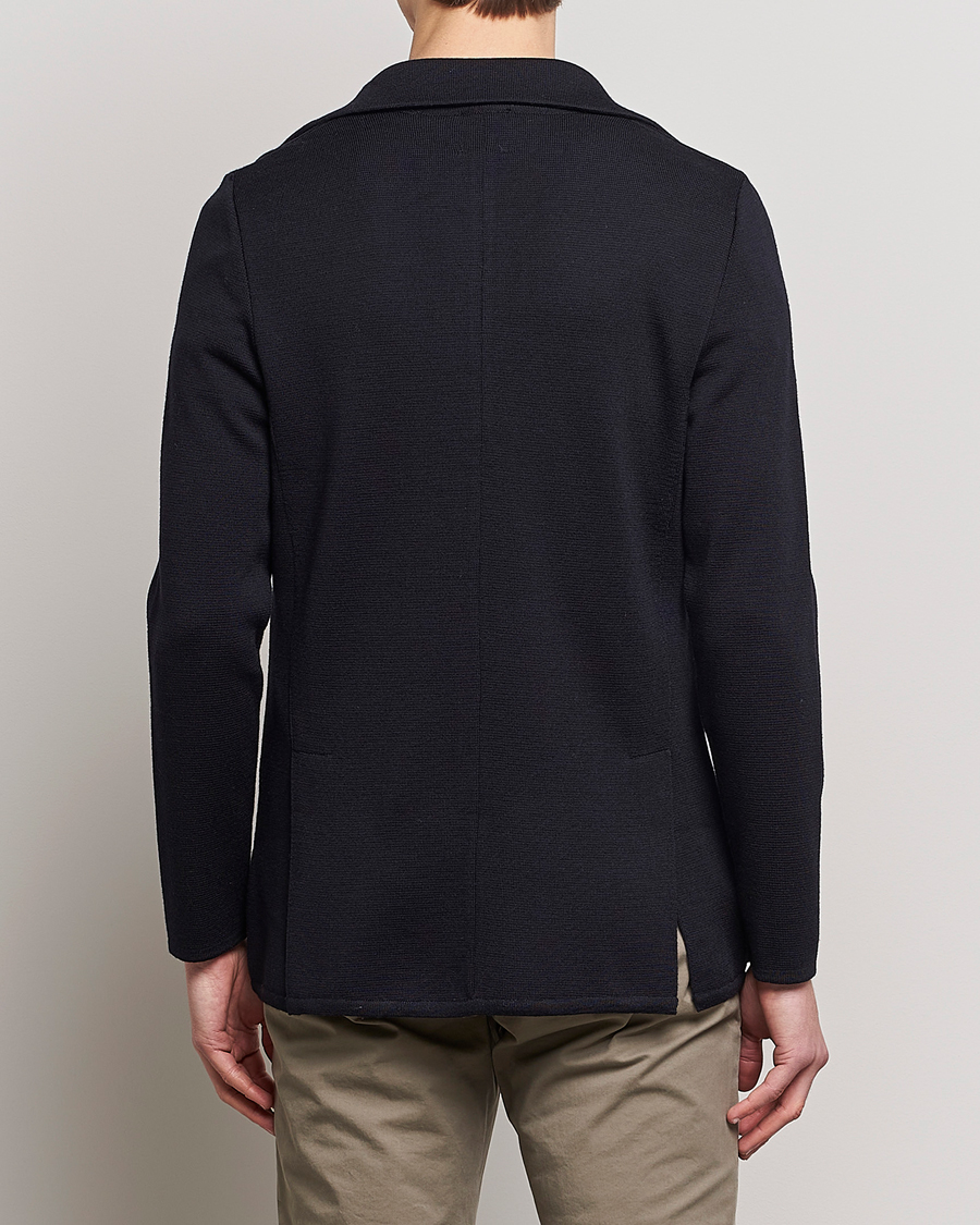 Men | Blazers | Stenströms | Milano Knitted Merino Blazer Navy