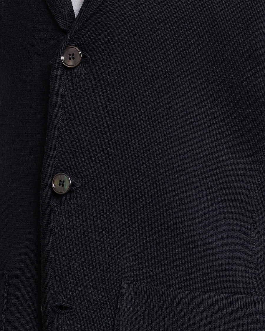 Men | Blazers | Stenströms | Milano Knitted Merino Blazer Navy