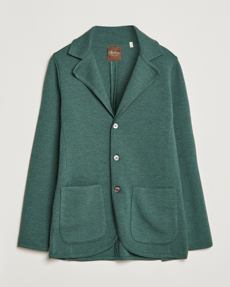 Men | Blazers | Stenströms | Knitted Merino Blazer Green