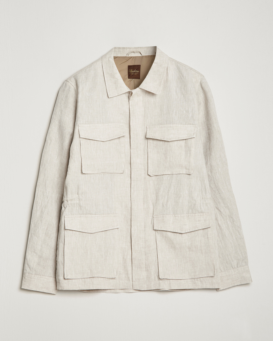 Men | Coats & Jackets | Stenströms | Linen Field Jacket Beige