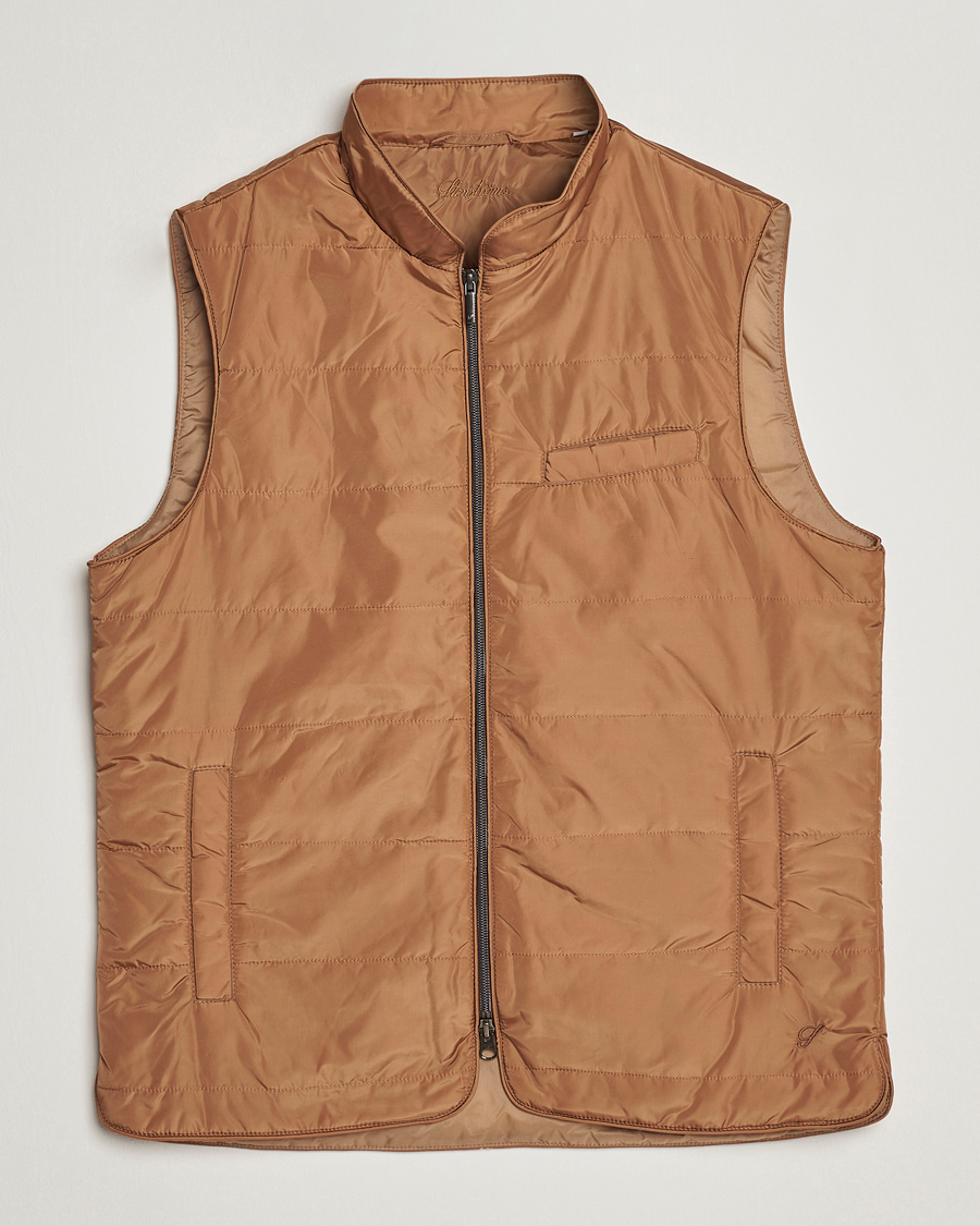 Men | Gilets | Stenströms | Padded Nylon Vest Brown