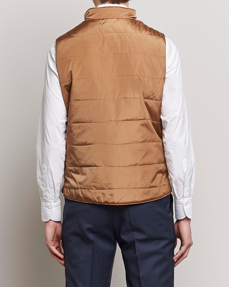 Men | Gilets | Stenströms | Padded Nylon Vest Brown