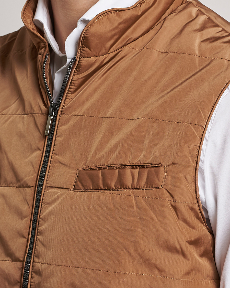 Men | Gilets | Stenströms | Padded Nylon Vest Brown