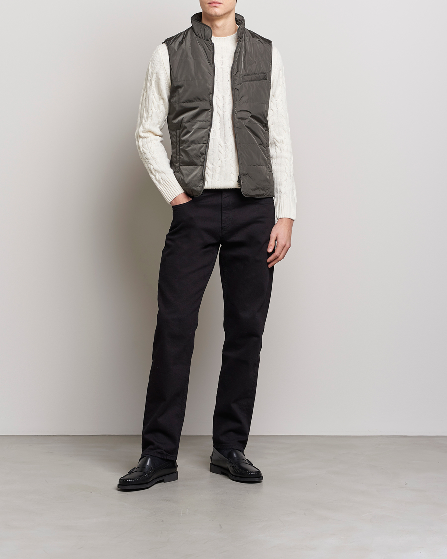 Men | Gilets | Stenströms | Padded Nylon Vest Dark Green