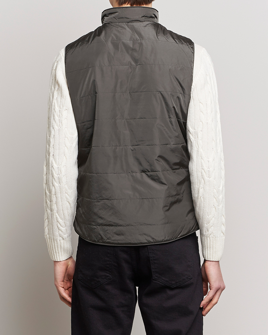 Men | Gilets | Stenströms | Padded Nylon Vest Dark Green