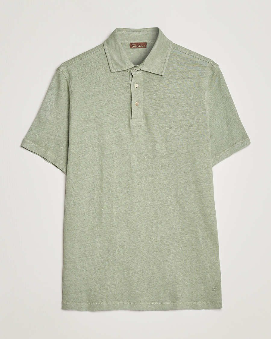 Stenströms Linen Polo Shirt Pistachio at CareOfCarl.com