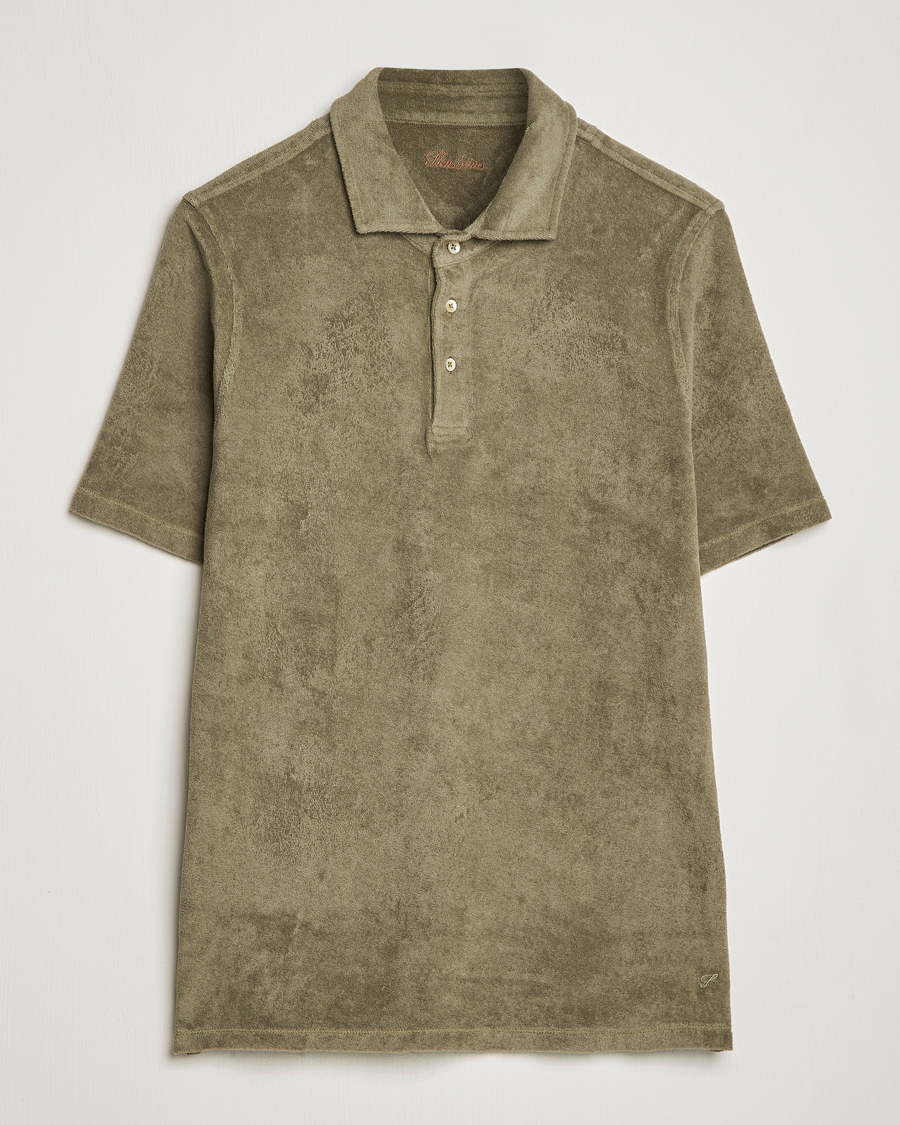 Men | Polo Shirts | Stenströms | Terry Cotton Poloshirt Olive